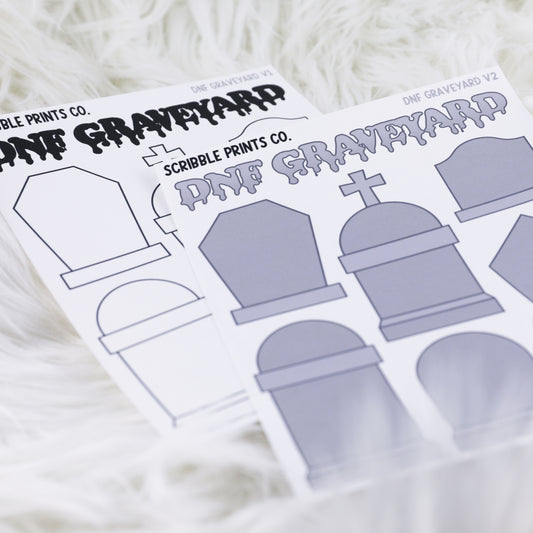 DNF Graveyard V1+V2 // Matte Reading Journal Stickers