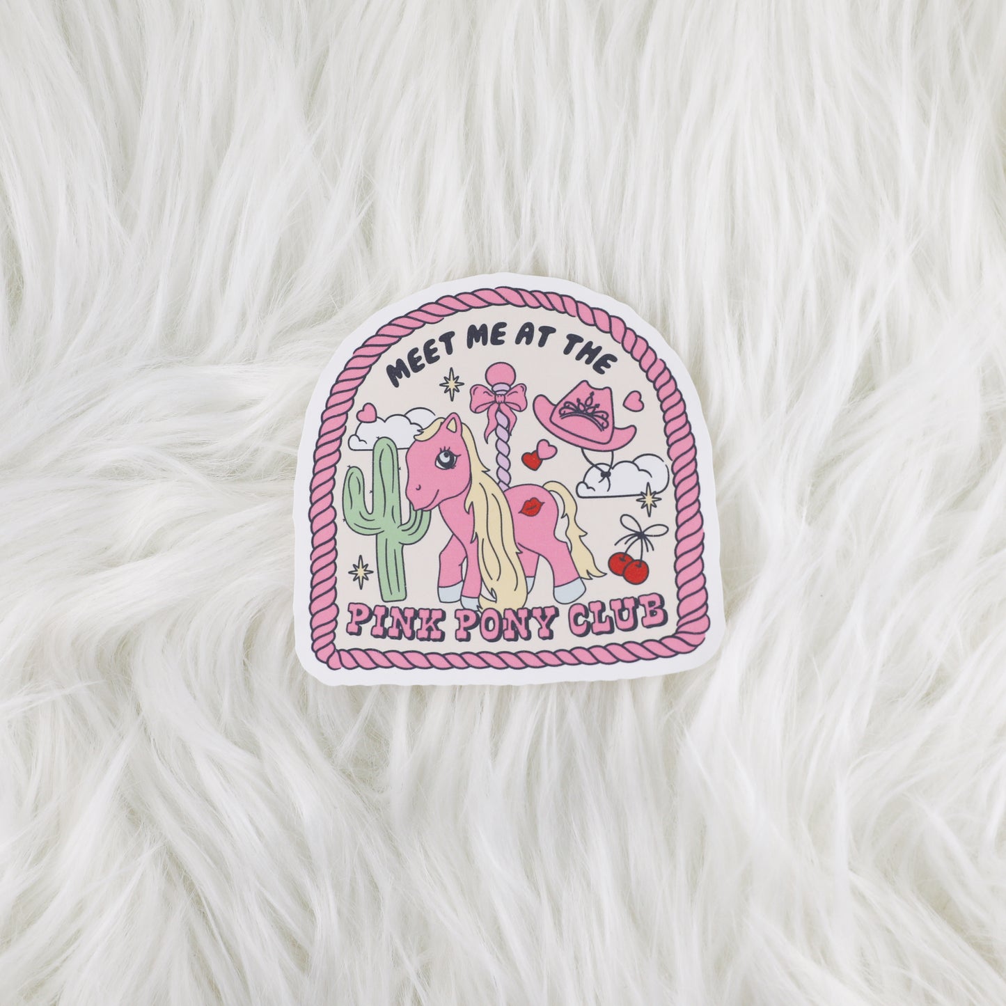 Pink Pony // Large Matte Deco Sticker for Journals