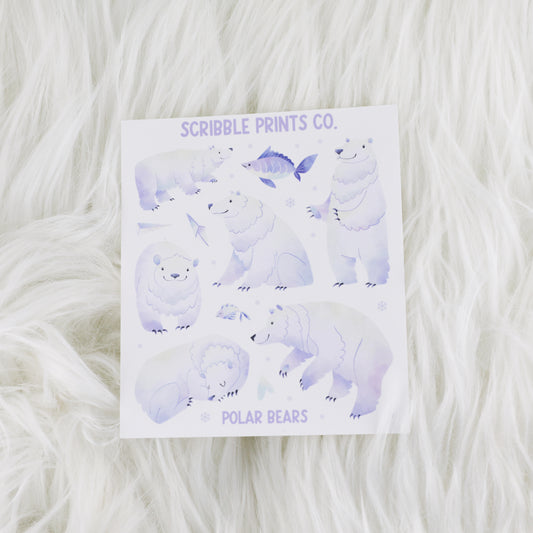 Polar Bears - Deco // Matte Journal Stickers