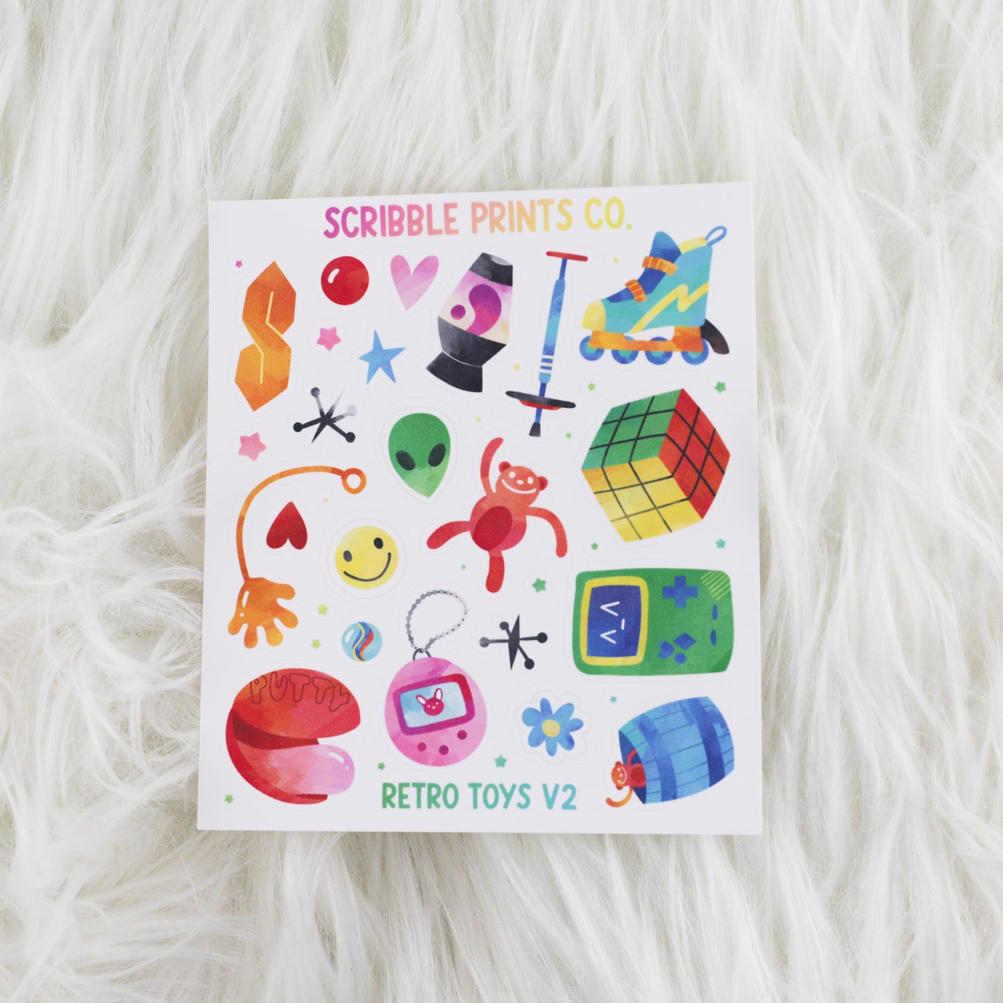 Retro Toys V2- Deco // Matte Journal Stickers