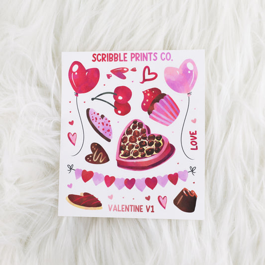 Valentine V1 - Deco // Matte Journal Stickers