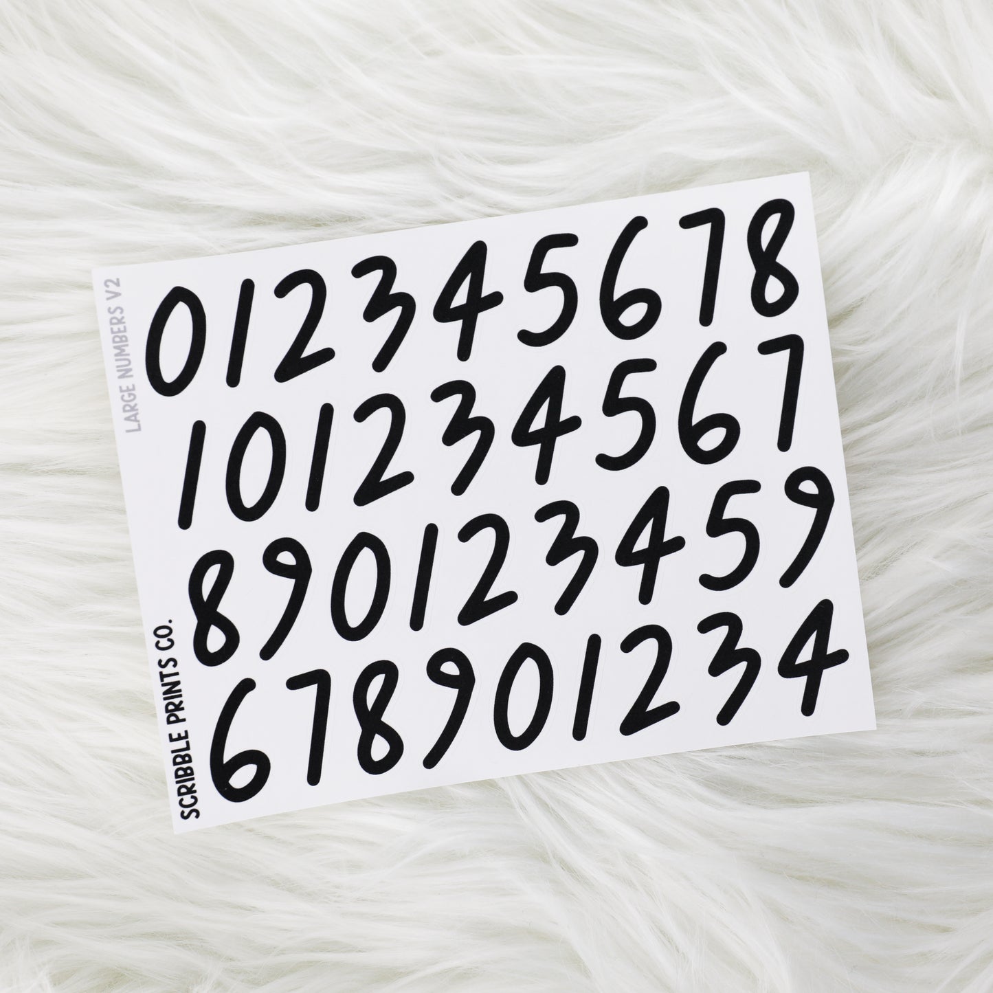 Large Numbers V2 // Matte Reading Journal Stickers