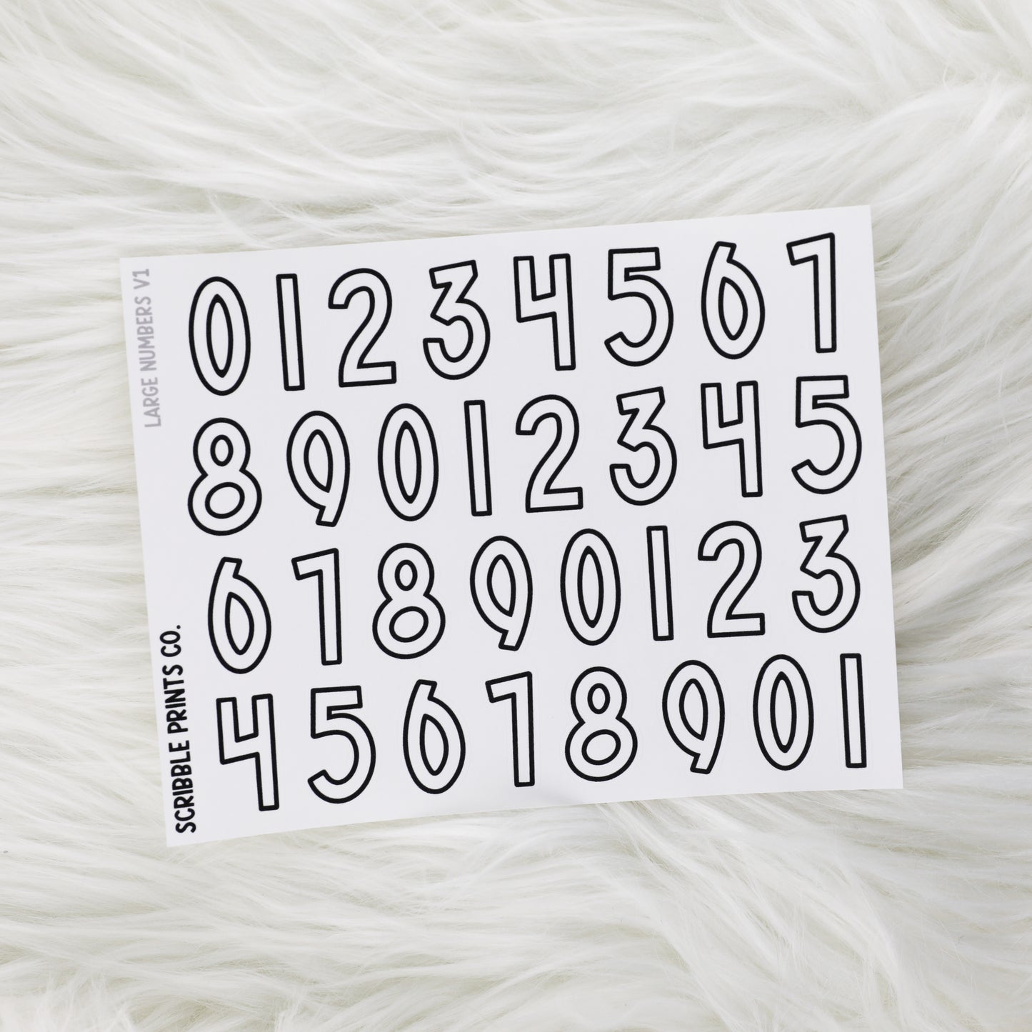 Large Numbers V1 // Matte Reading Journal Stickers