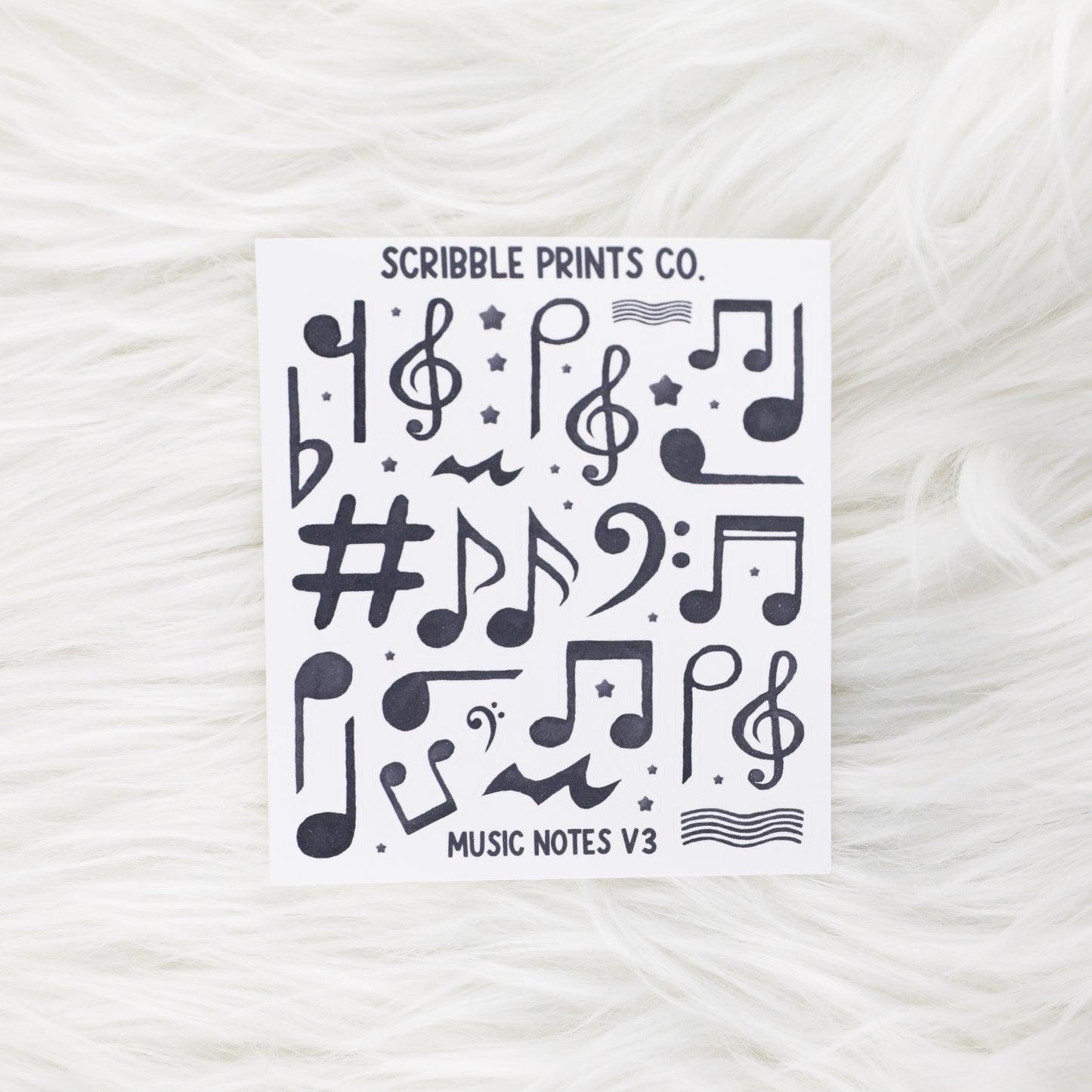 Music Notes V3 - Deco // Matte Journal Stickers