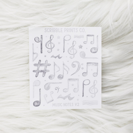 Music Notes V2 - Deco // Matte Journal Stickers