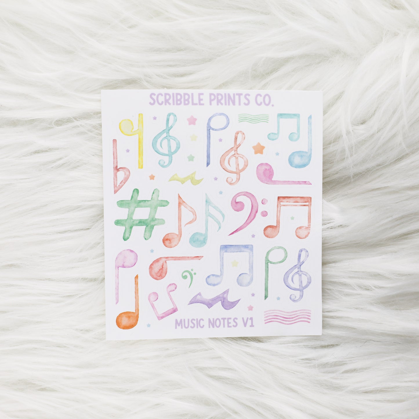 Music Notes V1 - Deco // Matte Journal Stickers