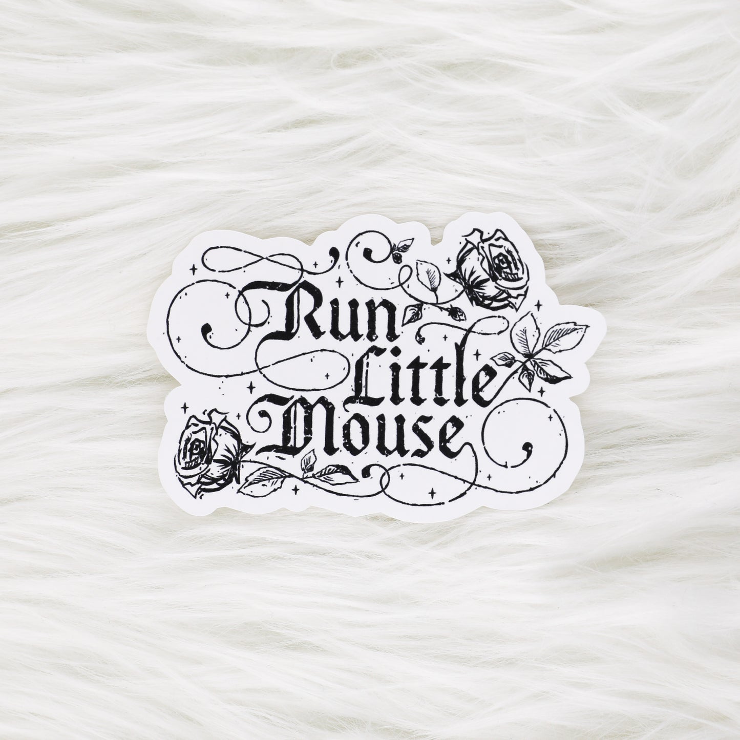 Run Little Mouse // Large Matte Deco Sticker for Journals