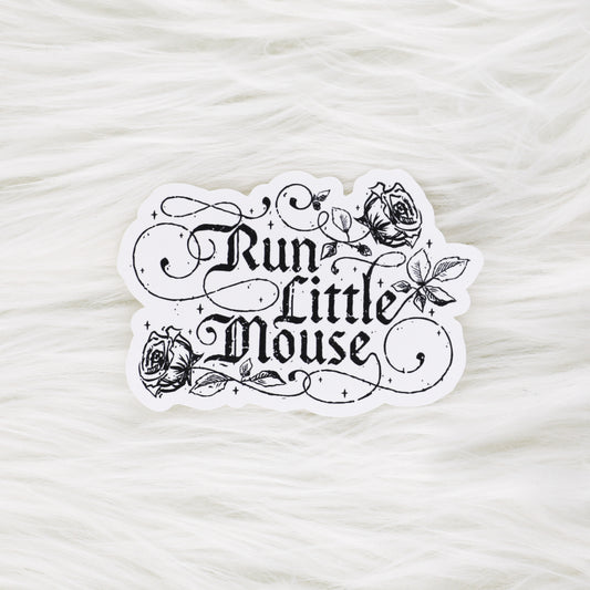 Run Little Mouse // Large Matte Deco Sticker for Journals