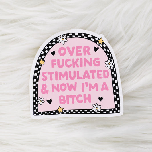 Overstimulated B // Large Matte Deco Sticker for Journals