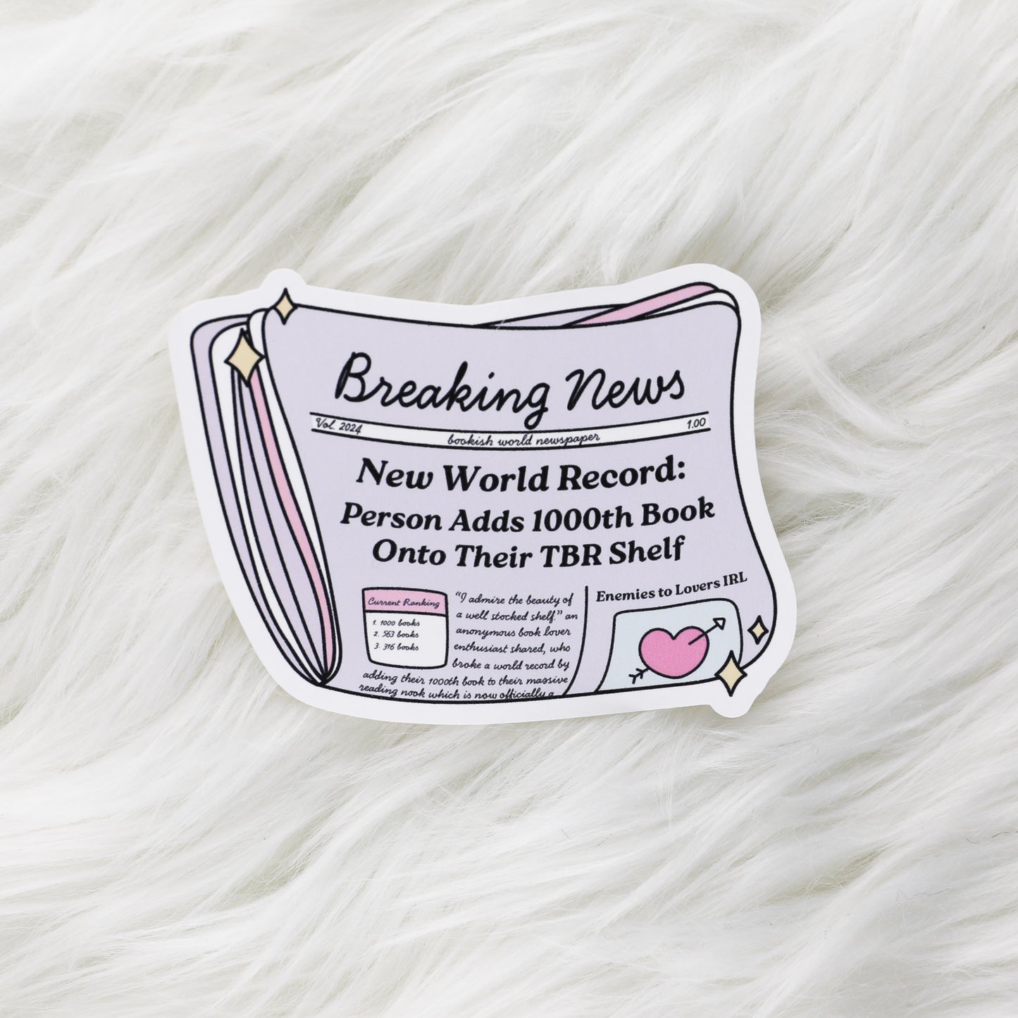 New World Record TBR // Large Matte Deco Sticker for Journals