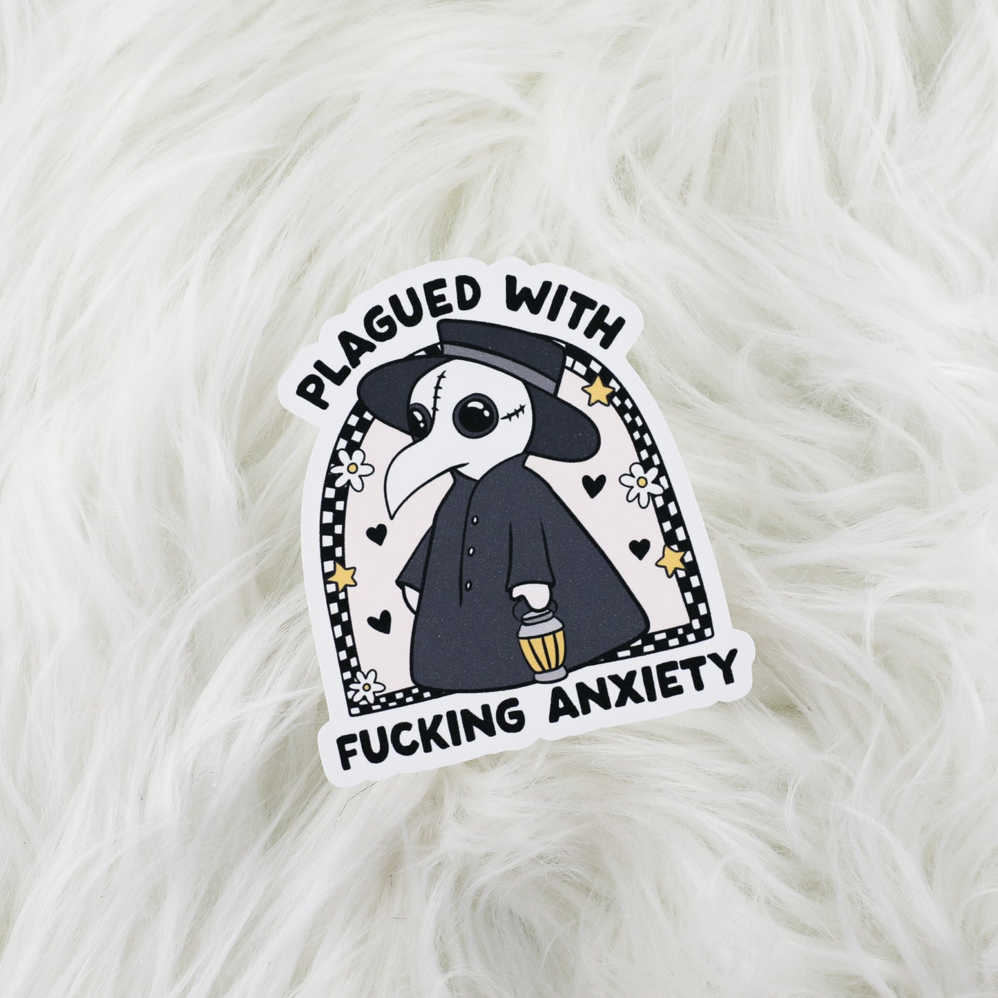 Plagued With Anxiety // Large Matte Deco Sticker for Journals