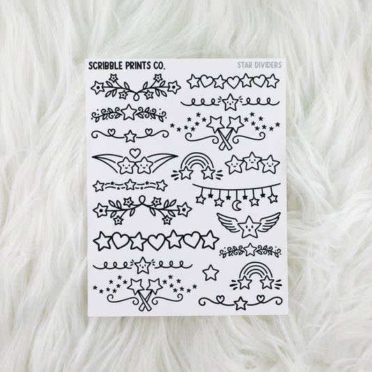 Star Dividers // Matte Journal Stickers