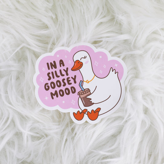 Silly Goose Mood // Large Matte Deco Sticker for Journals