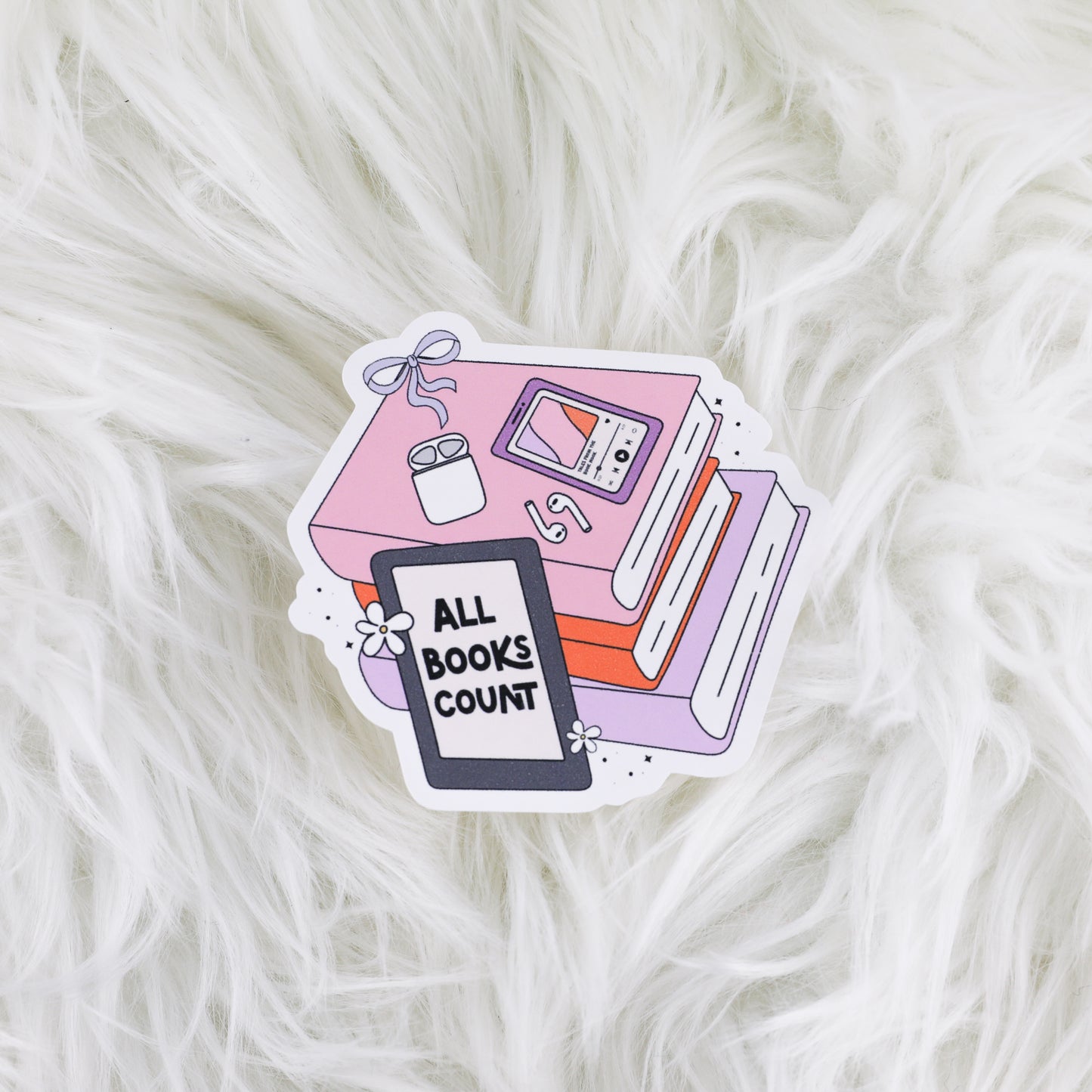 All Books Count // Large Matte Deco Sticker for Journals