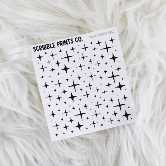 Black Twinkle Deco // Matte Journal Stickers