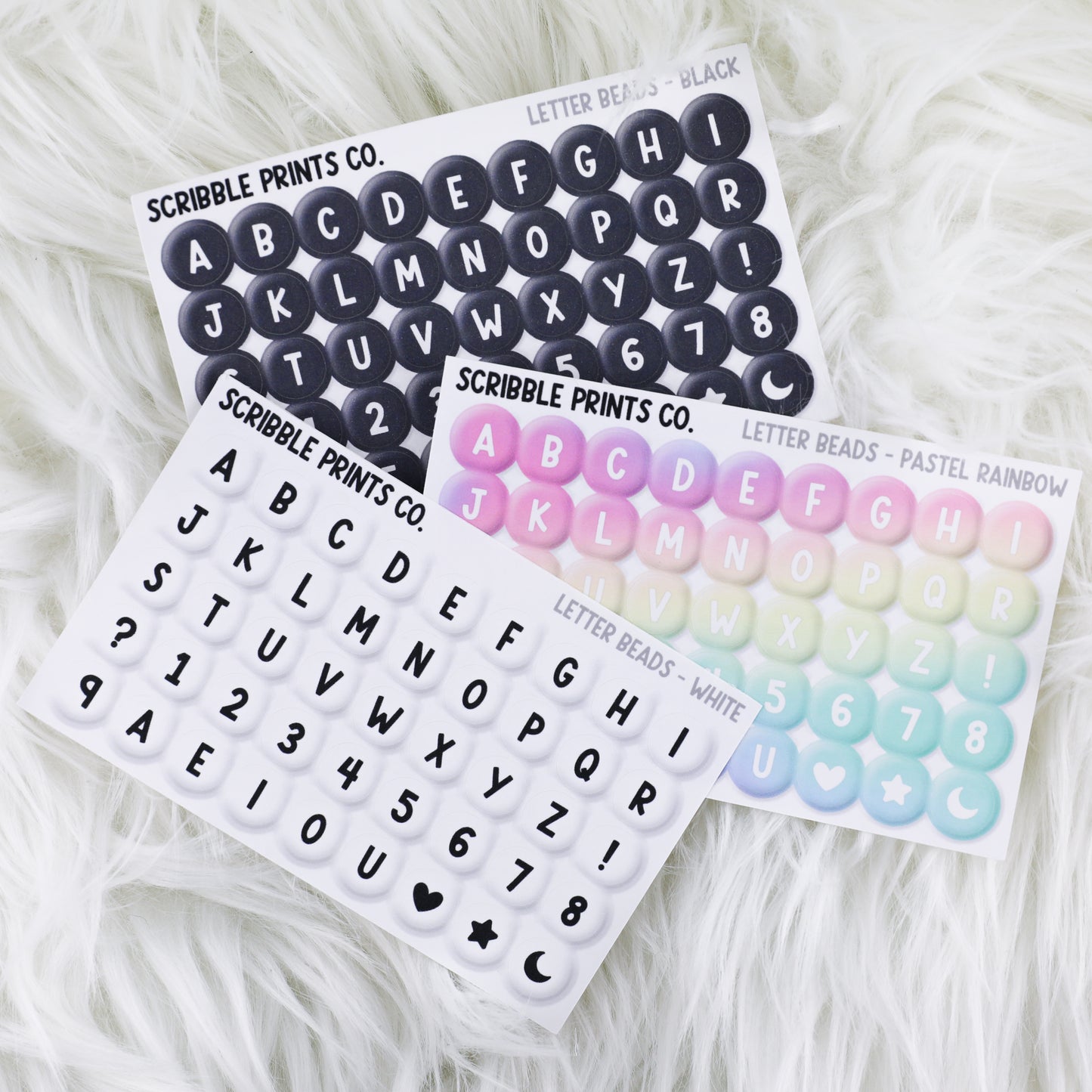 Letter Beads // Matte Journal Stickers