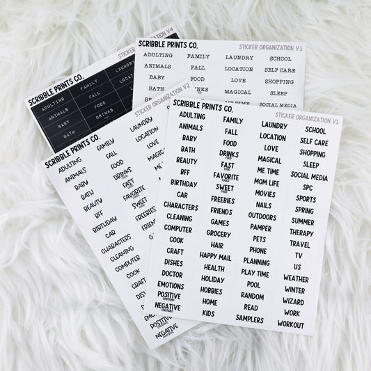 Sticker Organization Labels