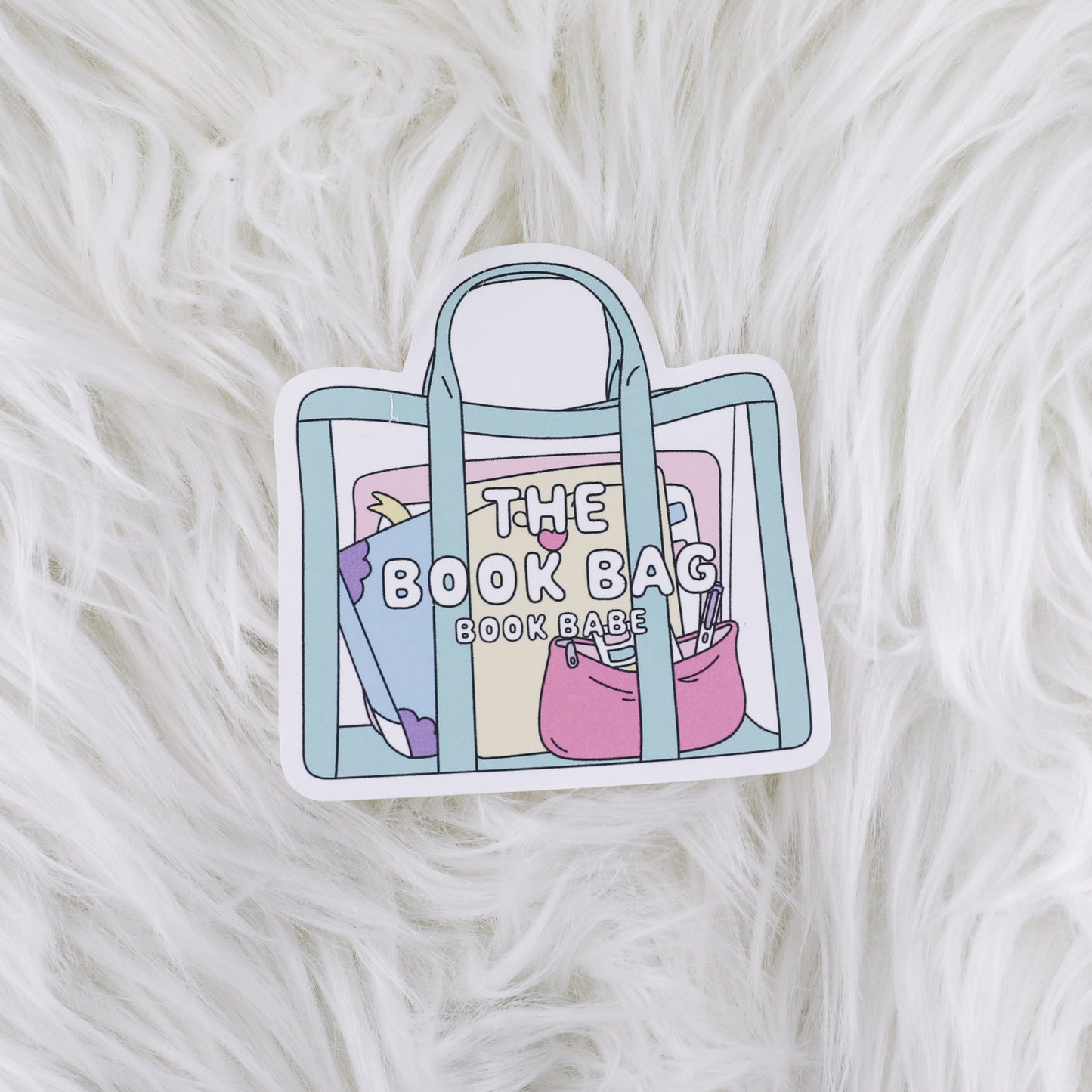 The Book Babe Bag // Large Matte Deco Sticker for Journals