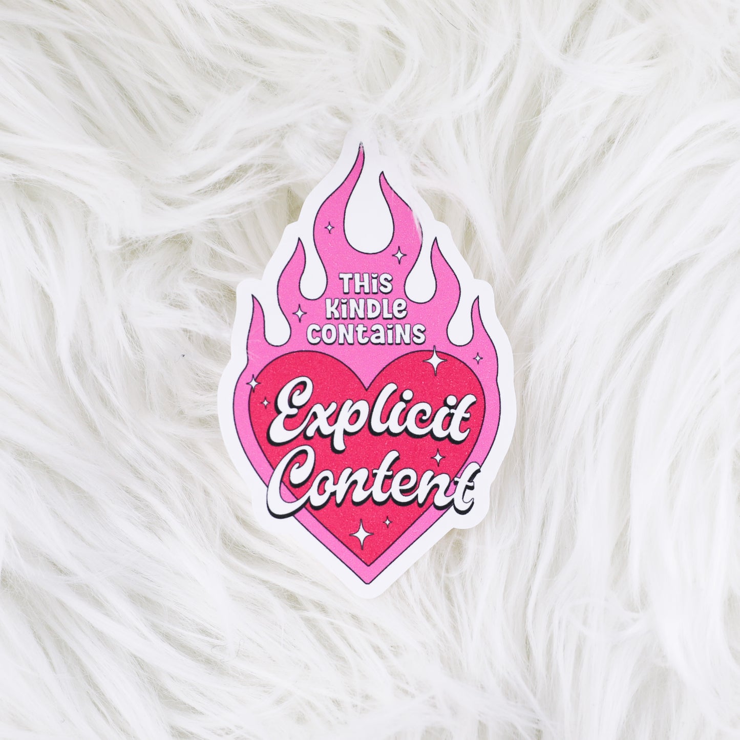 Kindle Contains Explicit Content // Large Matte Deco Sticker for Journals