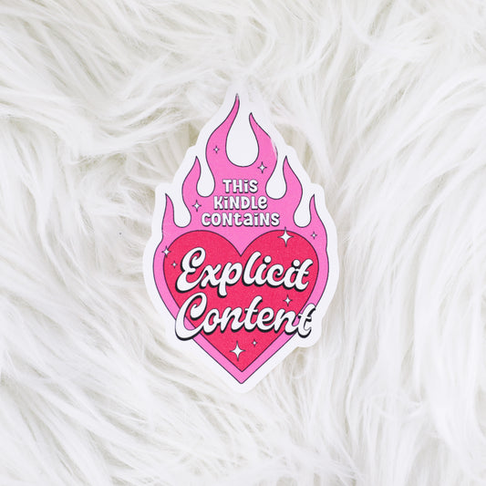 Kindle Contains Explicit Content // Large Matte Deco Sticker for Journals