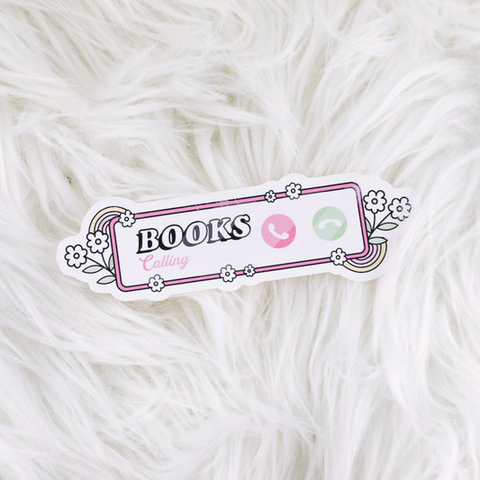 Books Calling // Large Matte Deco Sticker for Journals