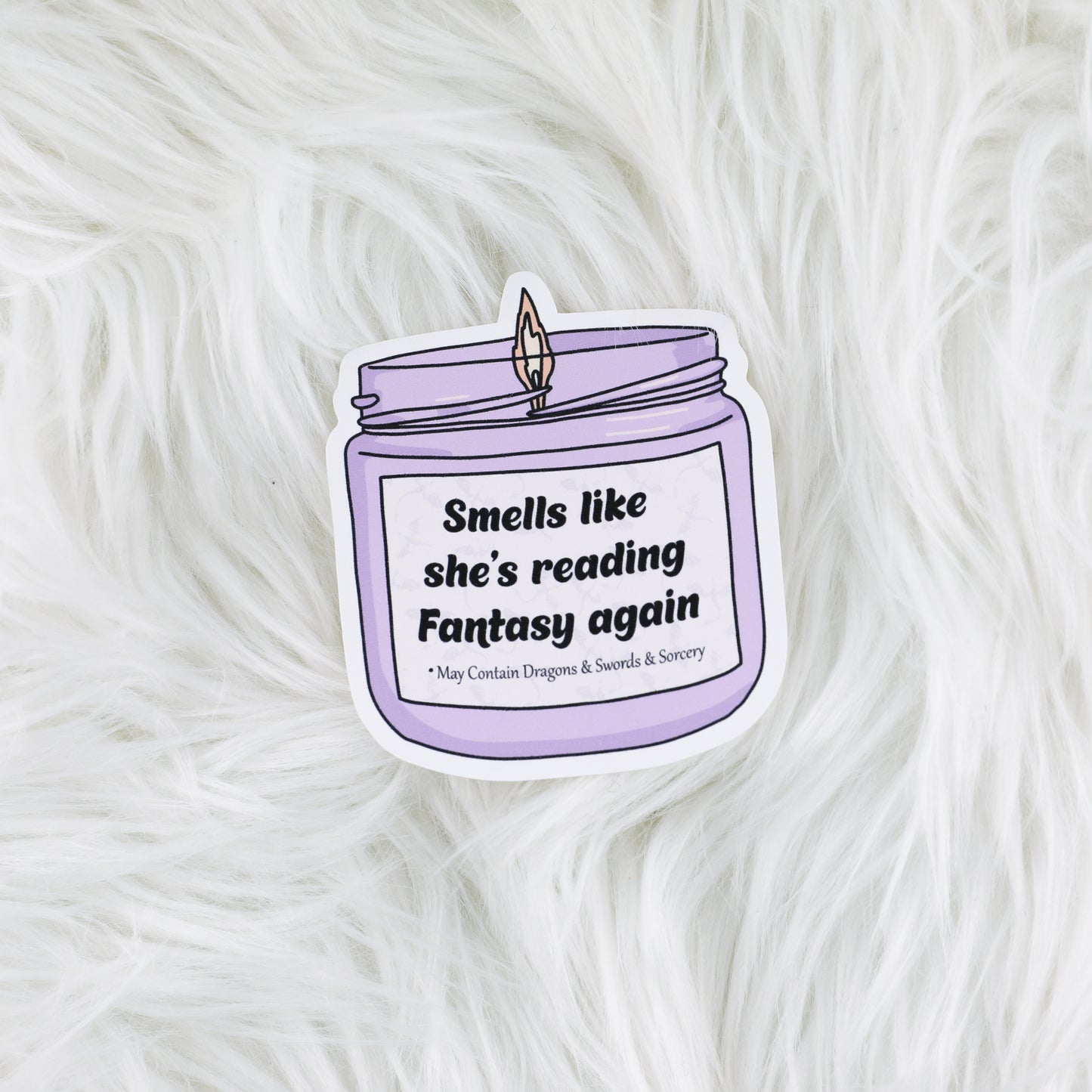 Candle - Fantasy // Large Matte Deco Sticker for Journals