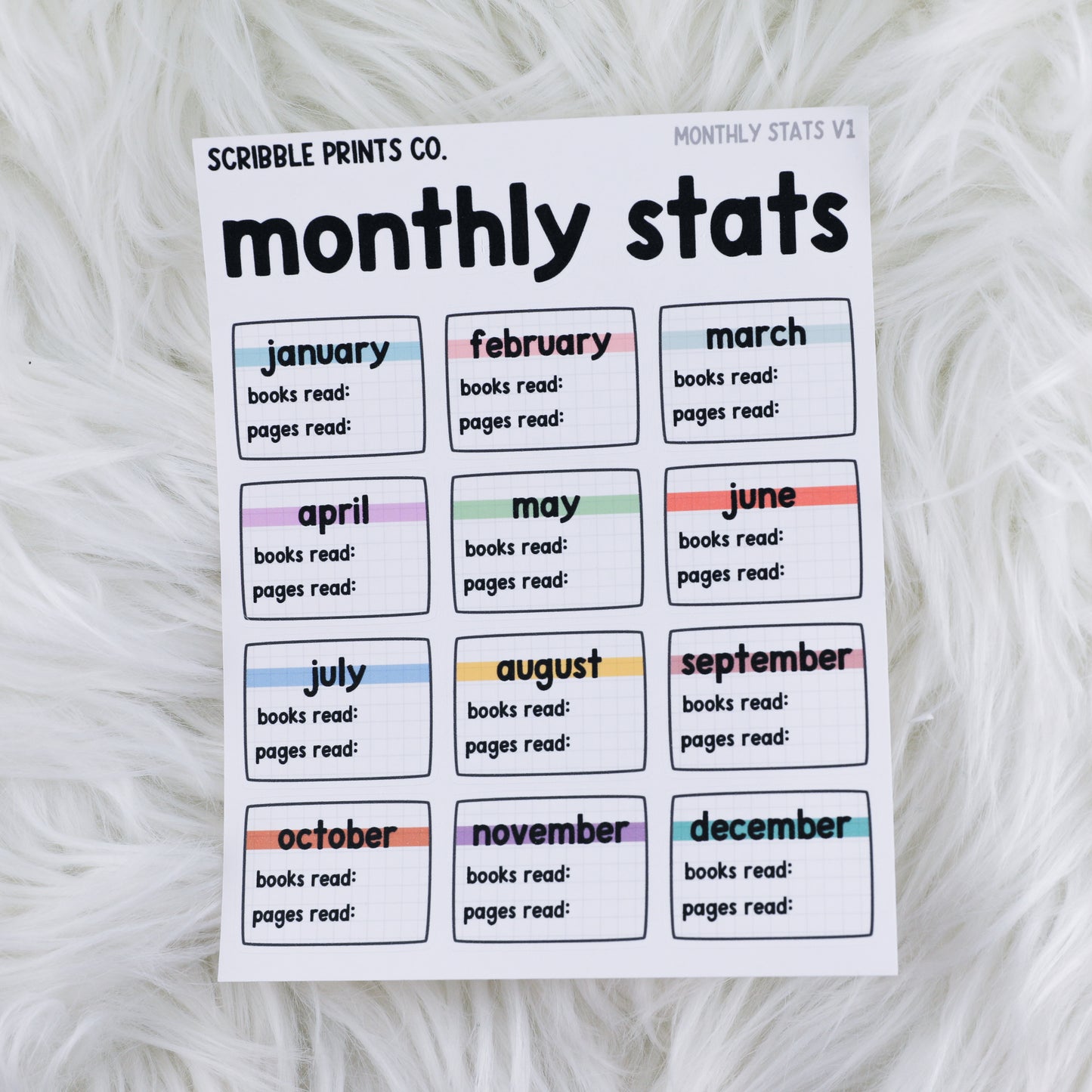 Monthly Stats V1 // Matte Journal Stickers