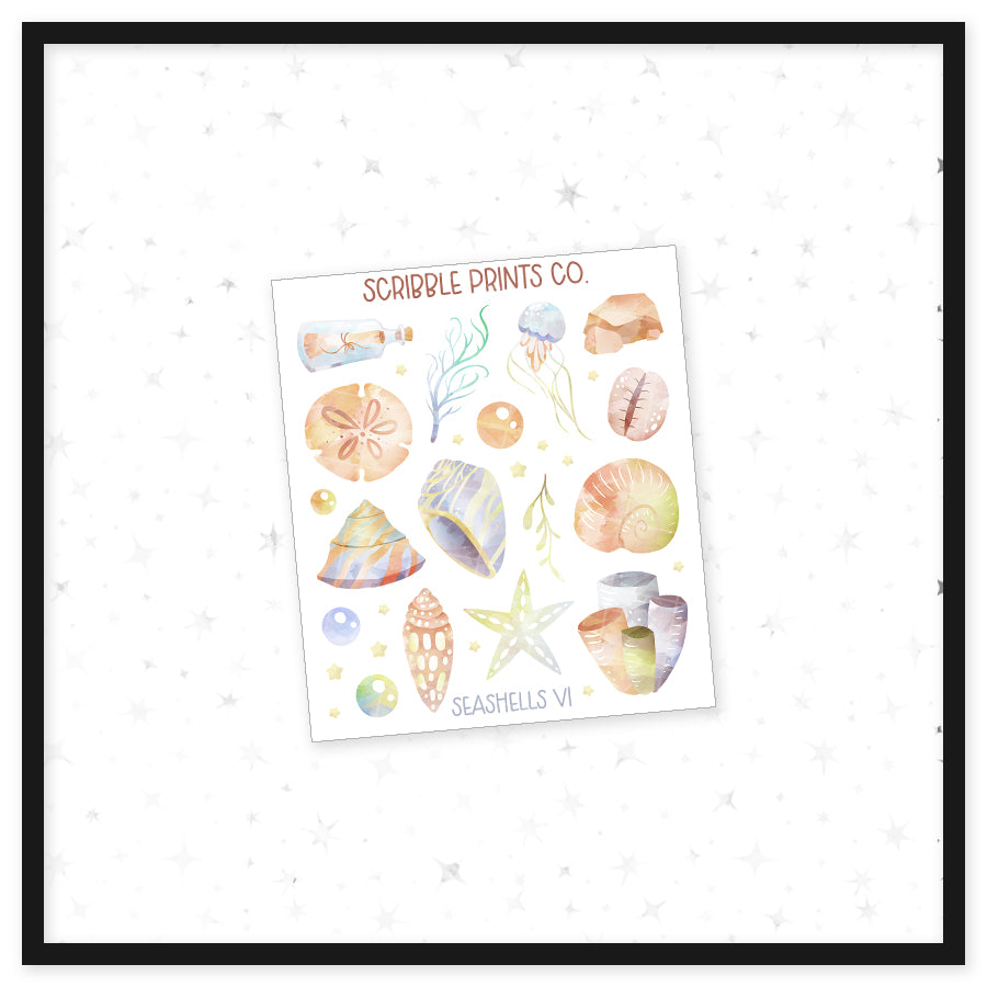 Seashells V1 - Deco // Matte Journal Stickers