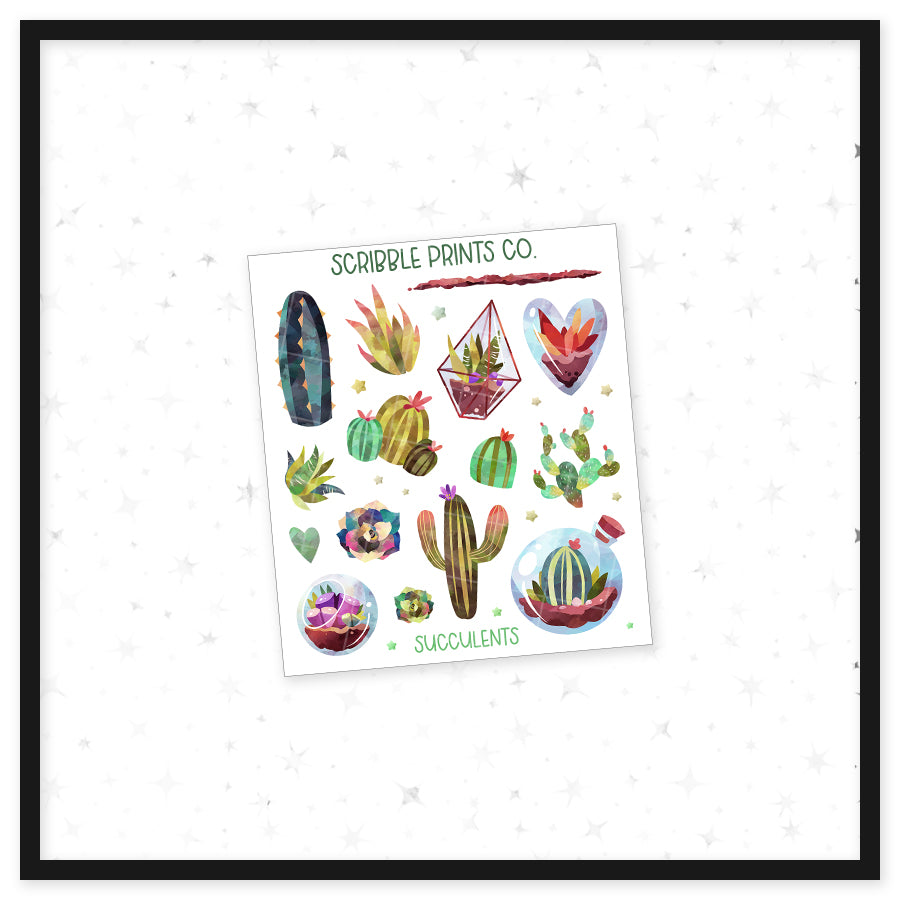 Succulents - Deco // Matte Journal Stickers