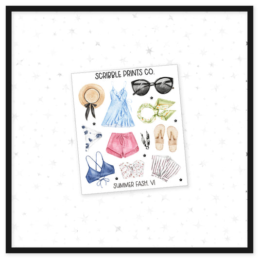 Summer Fashion V1 - Deco // Matte Journal Stickers