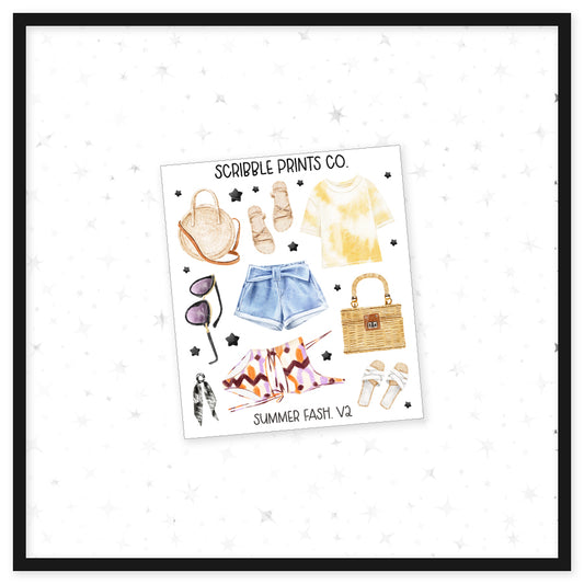 Summer Fashion V2 - Deco // Matte Journal Stickers