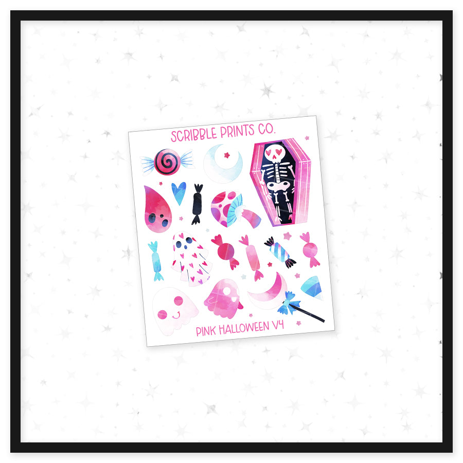 Pink Halloween V4 - Deco // Matte Journal Stickers