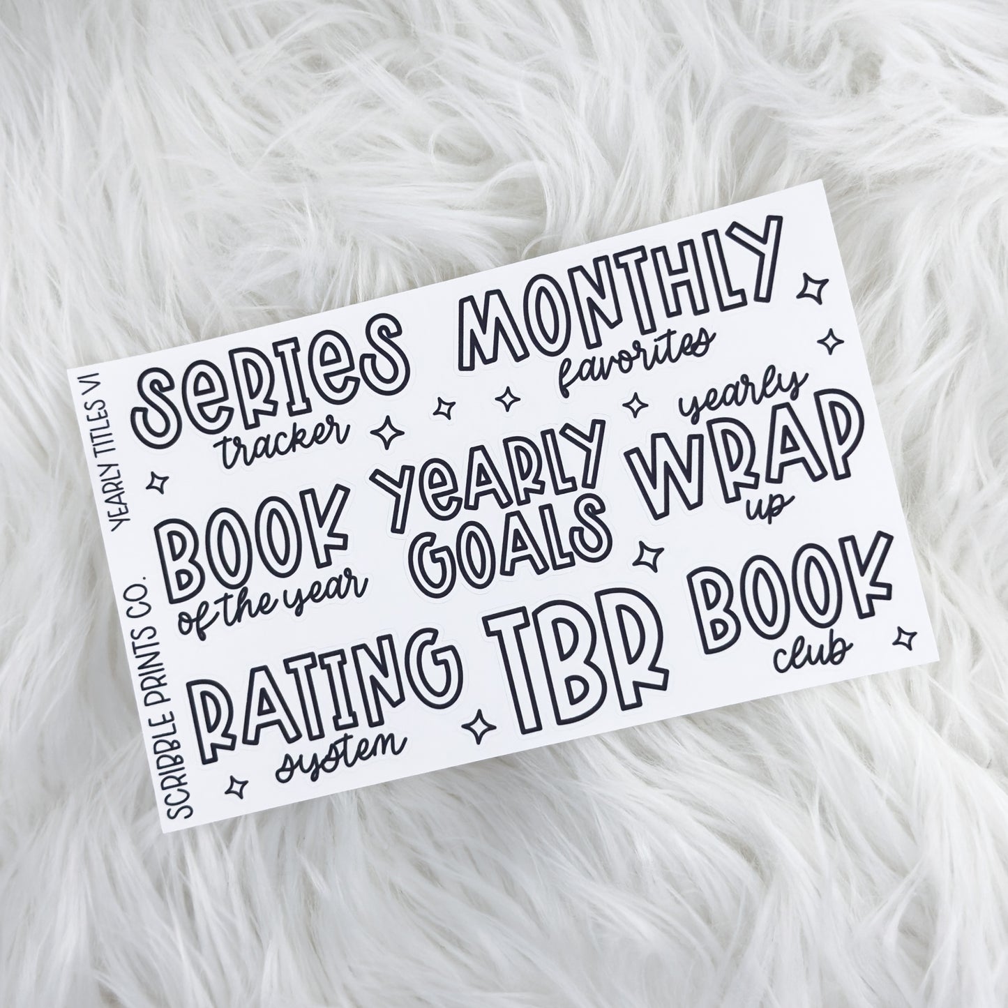 Yearly Titles V1 // Matte Reading Journal Stickers