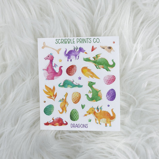 Dragons - Deco // Matte Journal Stickers