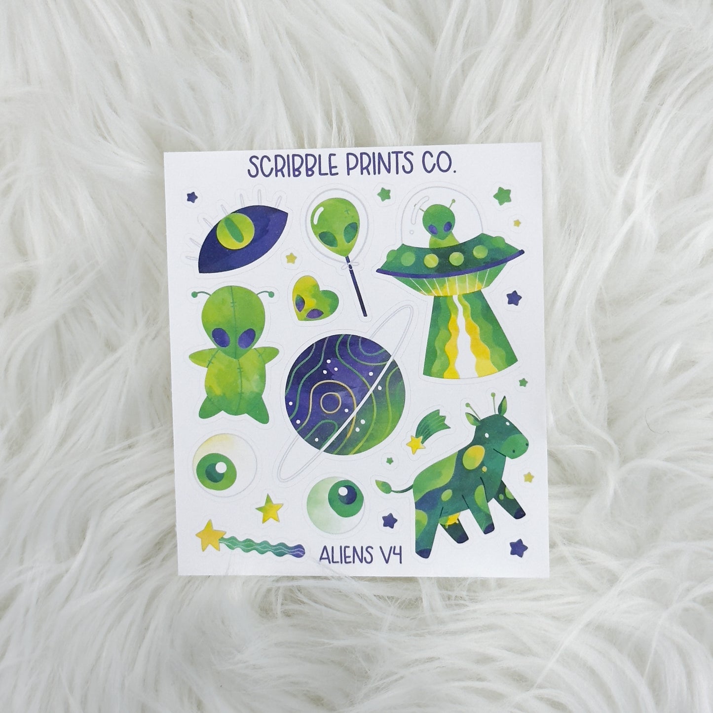 Aliens V4 - Deco // Matte Journal Stickers