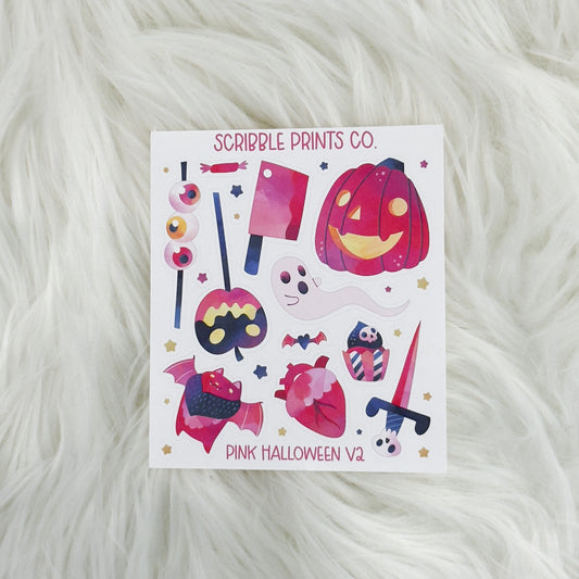 Pink Halloween V2 - Deco // Matte Journal Stickers