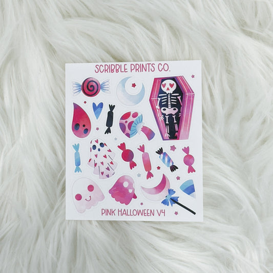 Pink Halloween V4 - Deco // Matte Journal Stickers