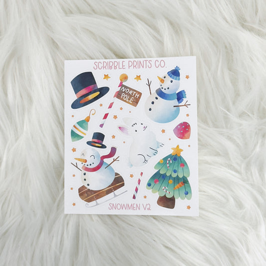 Snowmen V2 - Deco // Matte Journal Stickers