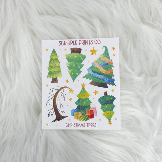 Christmas Trees - Deco // Matte Journal Stickers