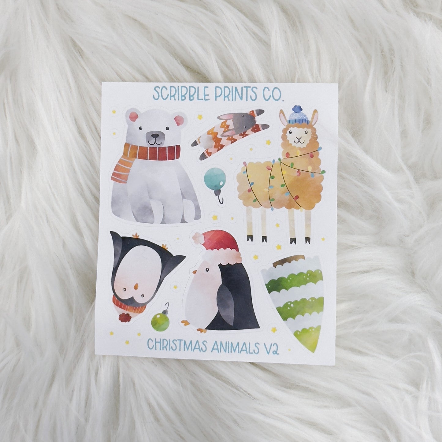 Christmas Animals V2 - Deco // Matte Journal Stickers