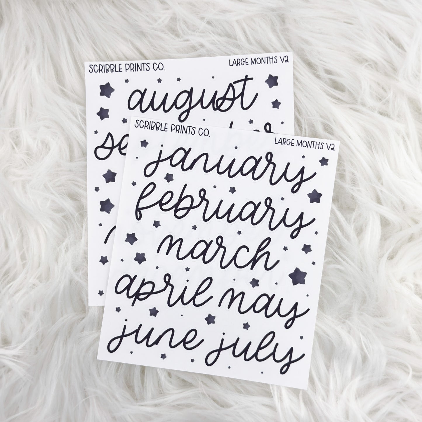 Large Months V2 // Matte Journal Stickers