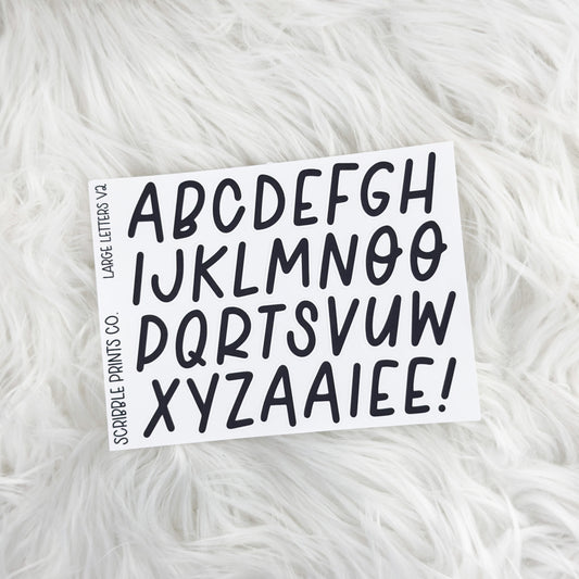 Large Letters V2 // Matte Reading Journal Stickers