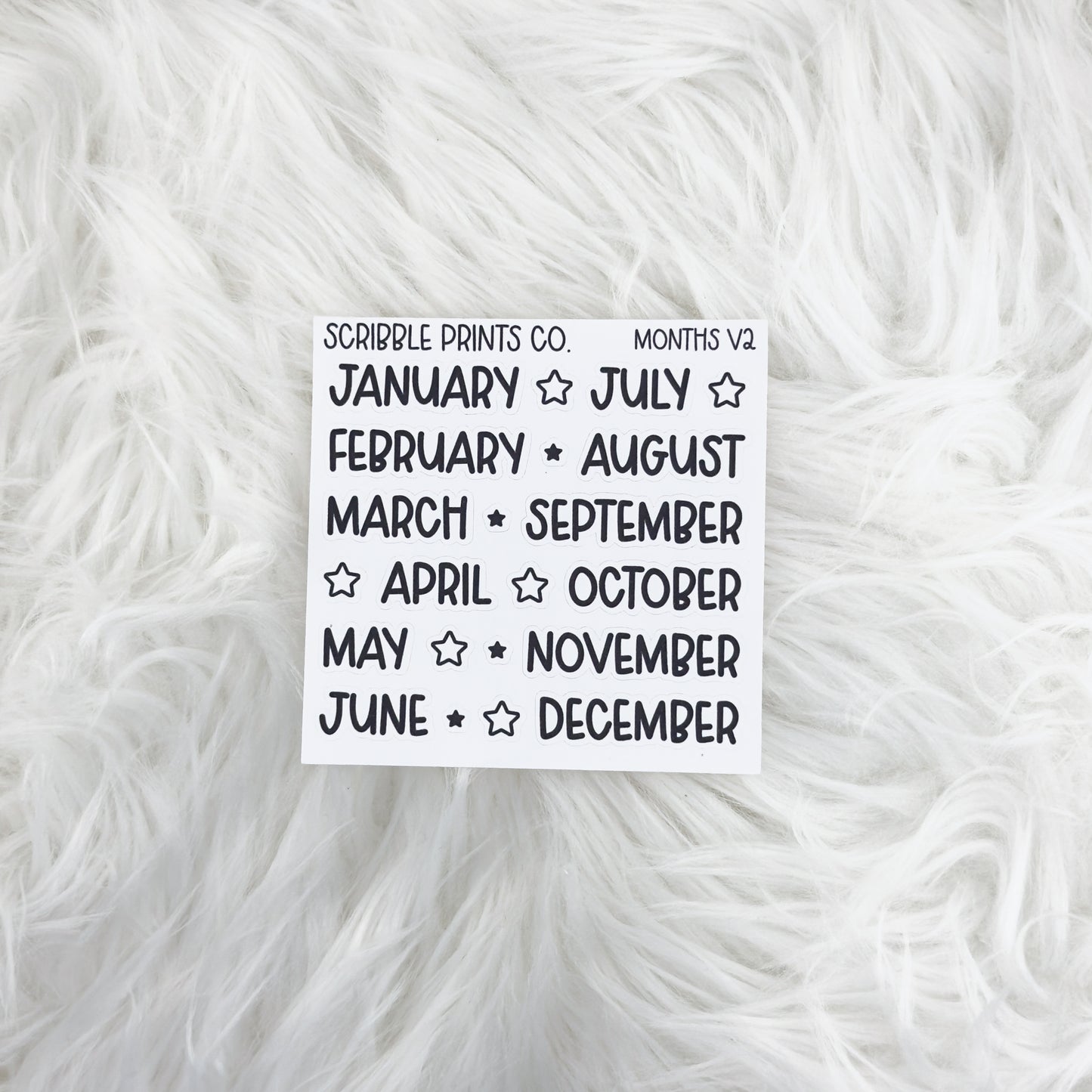 Months V2 // Matte Reading Journal Stickers