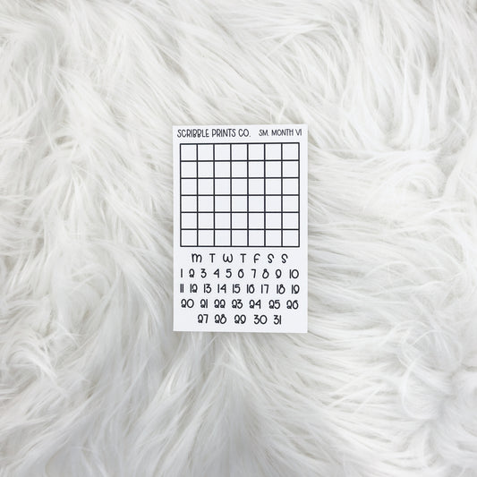 Small Monthly V1 // Matte Journal Stickers