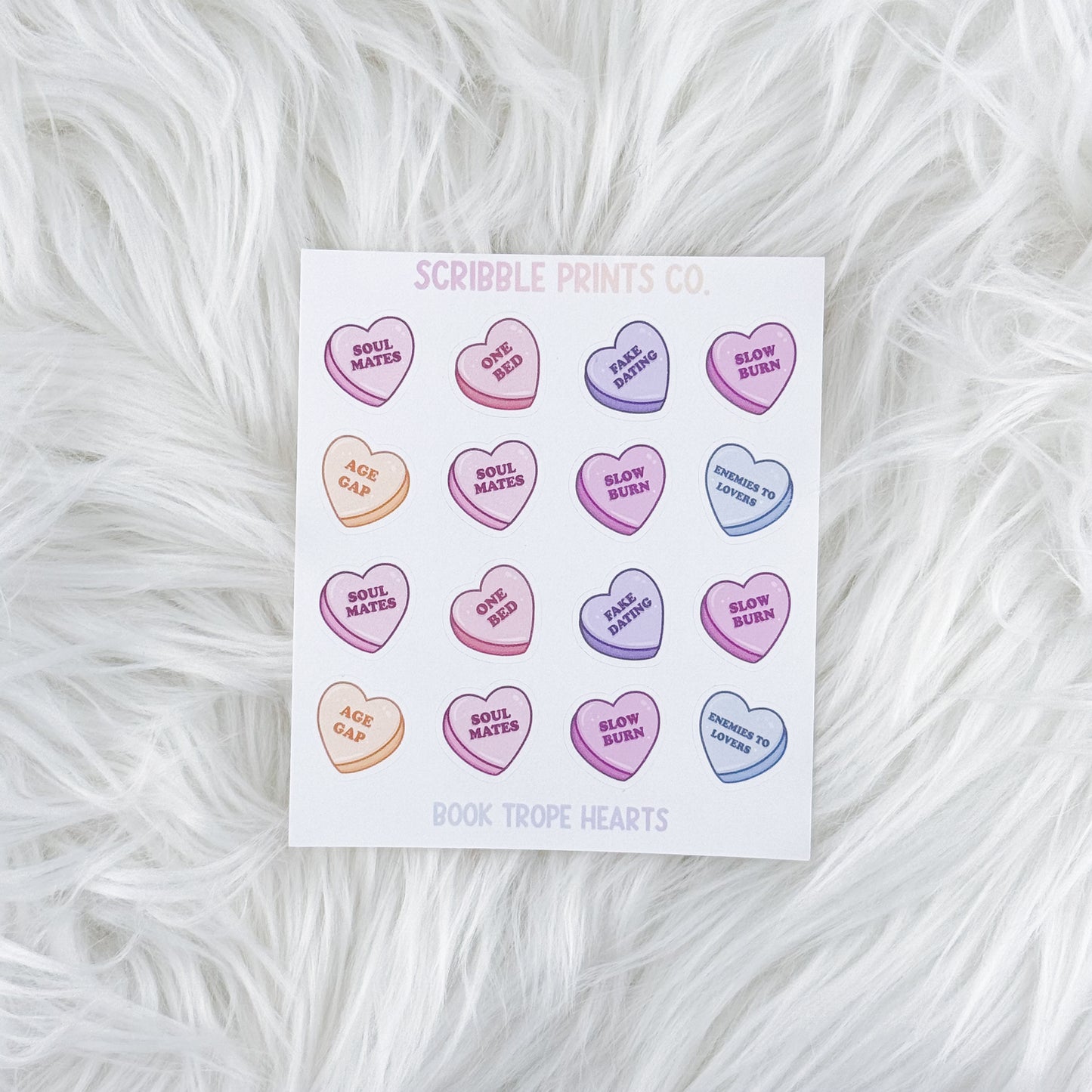 Book Trope Hearts - Deco // Matte Journal Stickers