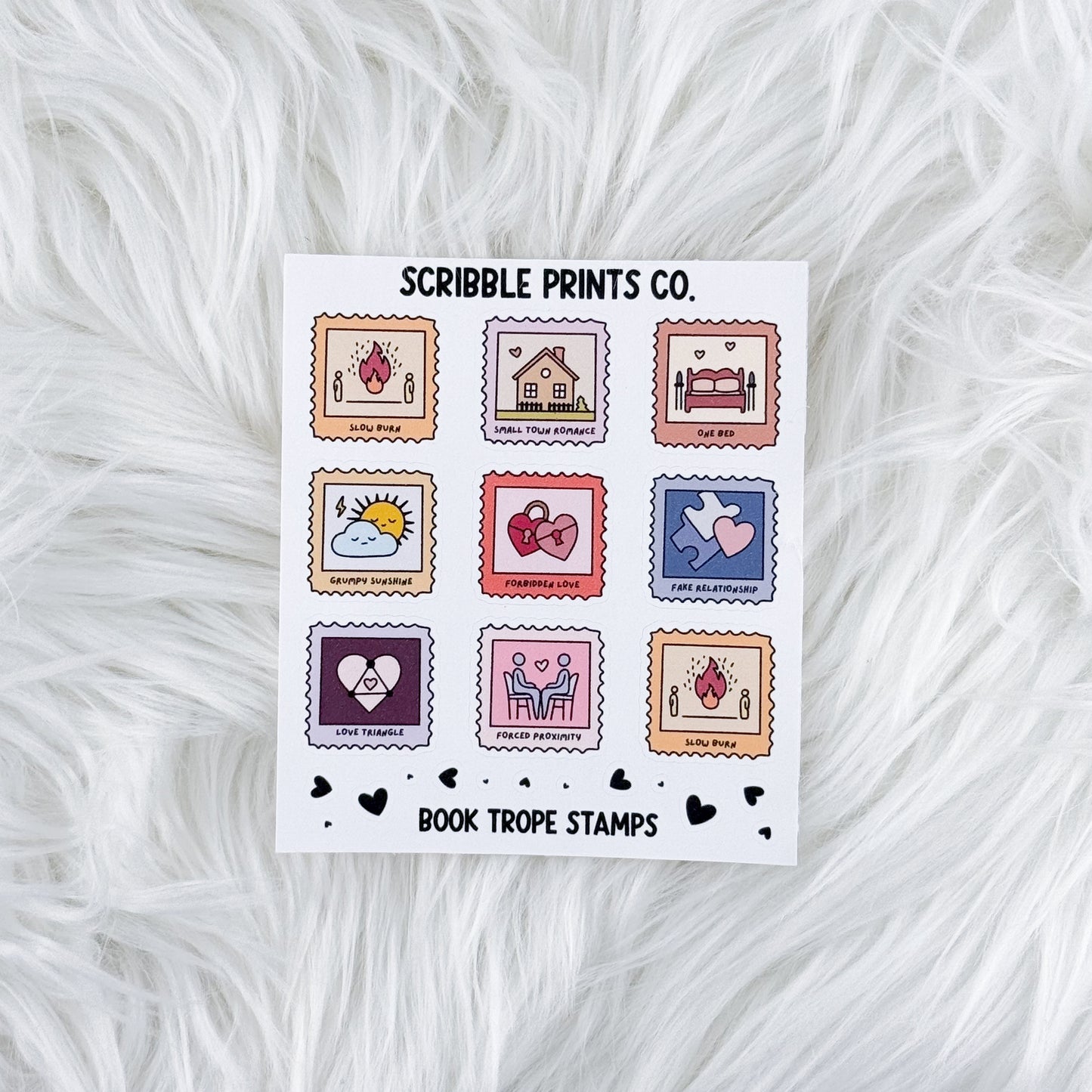 Book Trope Stamps - Deco // Matte Journal Stickers