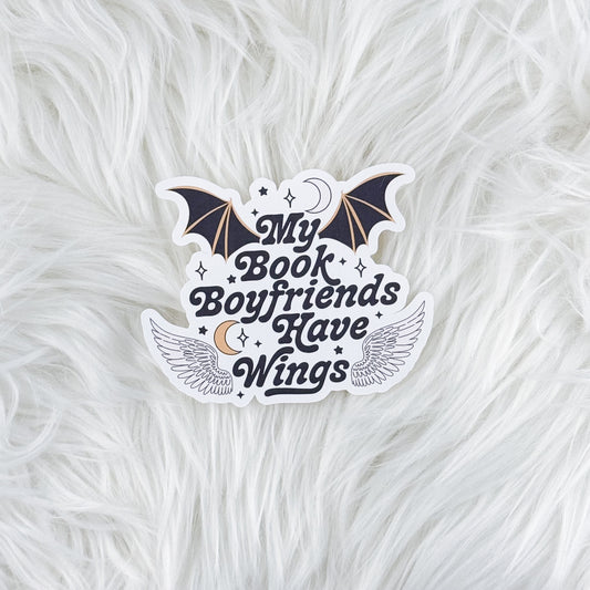 Book Boyfriends Wings // Large Matte Deco Sticker for Journals