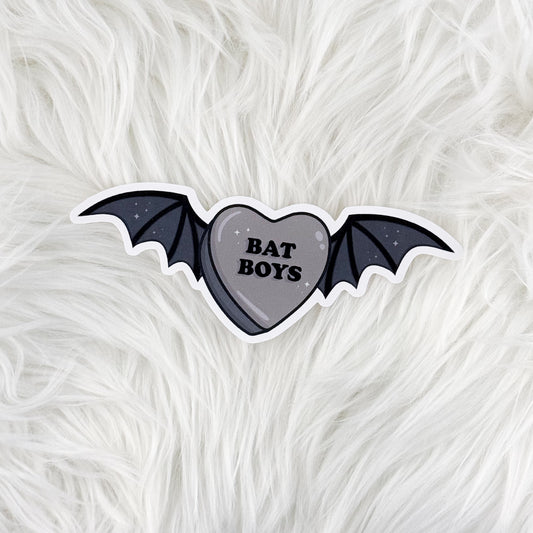 Bat Boys Heart // Large Matte Deco Sticker for Journals