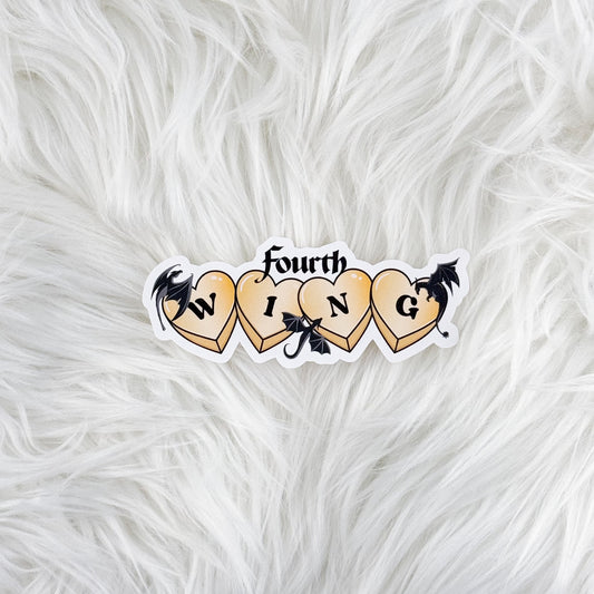 Fourth Wing Hearts // Large Matte Deco Sticker for Journals