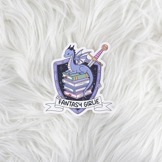 Fantasy Girlie Shield // Large Matte Deco Sticker for Journals